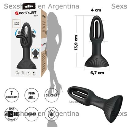 Hubert dilatador anal con estimulador con movimiento y carga USB